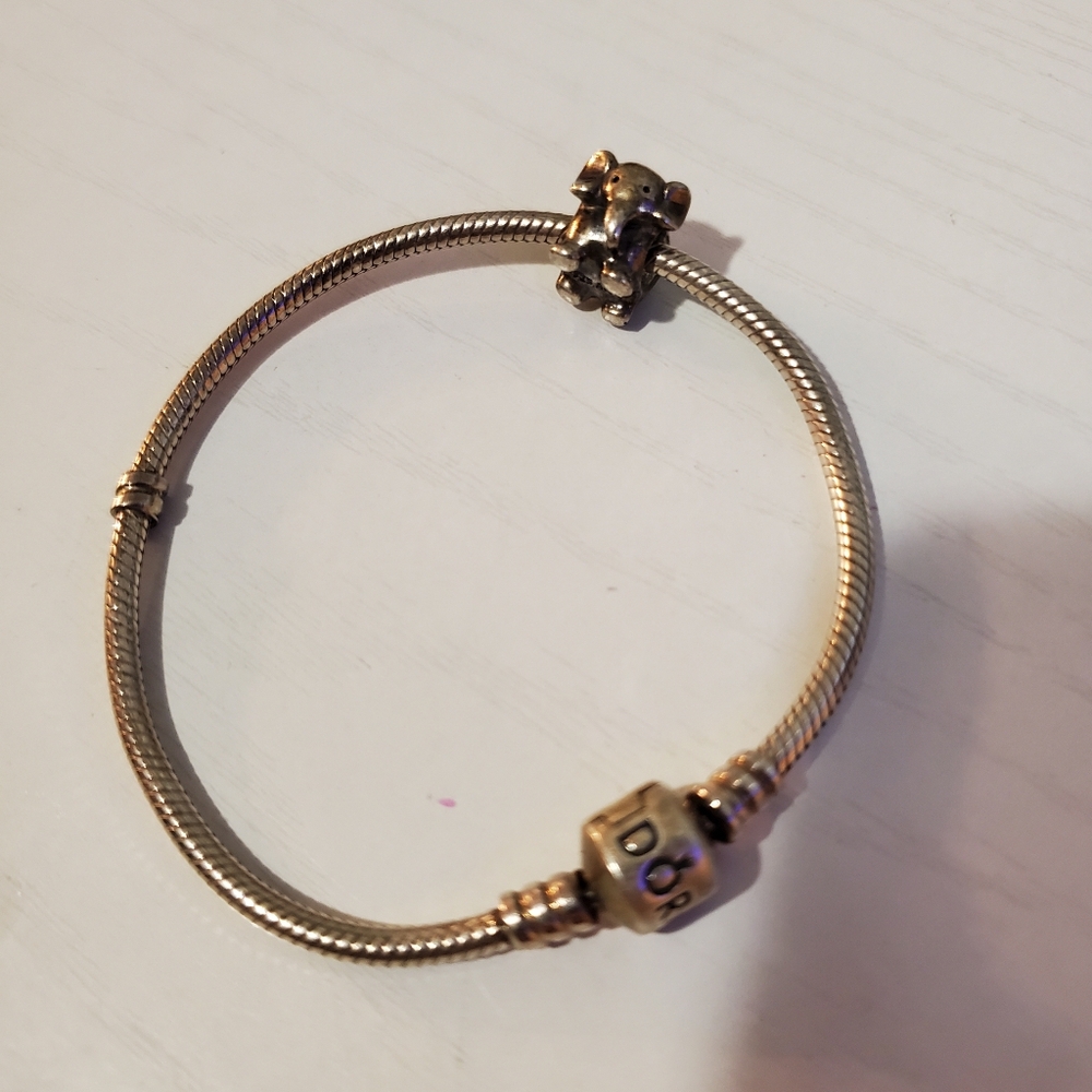 Pandora bracelet with elephant charm